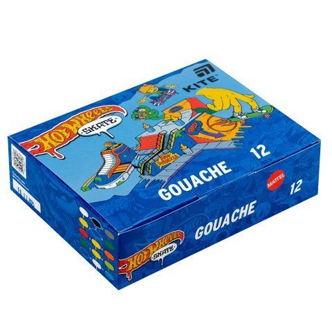 Гуаш Kite Hot Wheels HW25-063, 12 кольорів HW25-063 фото