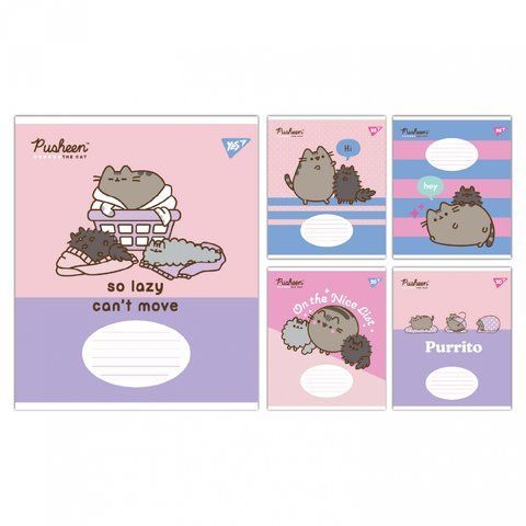 А5/12 кос. Yes Pusheen The Cat, зошит учнівський шкільний (5шт.) 767614 фото