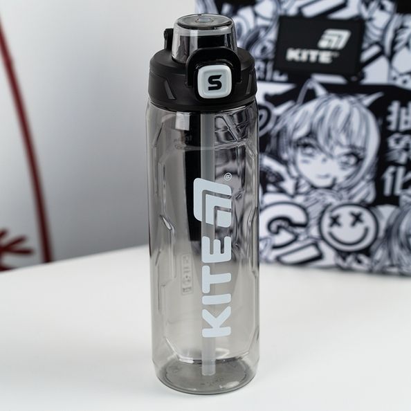 Пляшечка для води Kite K25-1211-1, 800 мл, чорна K25-1211-1 фото