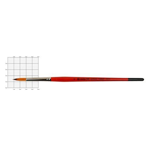 Пензель синтетика кругла Carrot 1097R № 6 коротка ручка KOLOS 4823064901641 фото