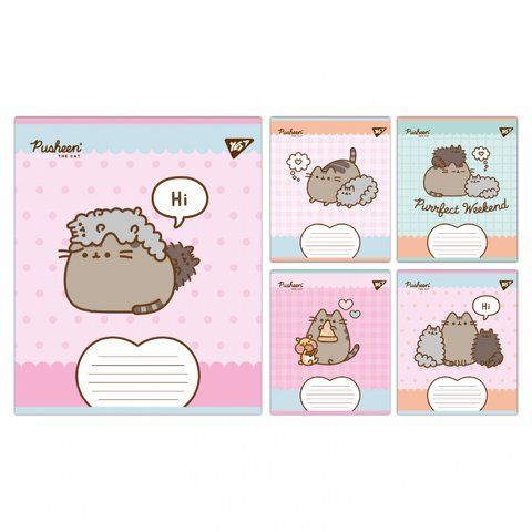 А5/12 кос. Yes Pusheen Weekend, зошит учнівський шкільний (5шт.) 767609 фото