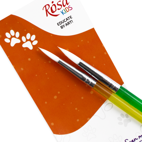 Набір пензлів №1 синтетика 2шт: кругла (№6 8) ROSA Kids 4823098542513 фото