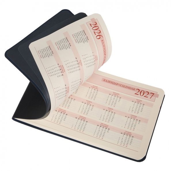 Щотижневик 10х17см Leo Planner датований 2026 "Binario", м'який, синій, 128 сторінок 252654 фото