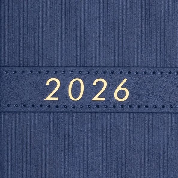 Щоденник датов. 2026 LEROY, А5, синій, штуч.шкіра BM.21145-02 фото