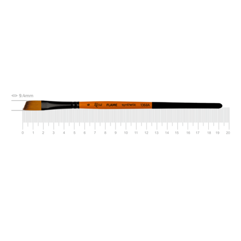 Пензель синтетика кутова FLAME 1368А №6 коротка ручка ROSA 4823098534600 фото