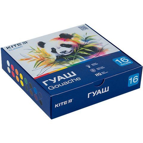 Гуаш Kite Classic K-096, 16 кольорів K-096 фото