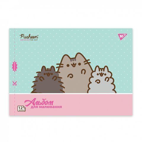 Альбом для малювання YES А4 12 скоба з перфорацією Pusheen 130588 фото