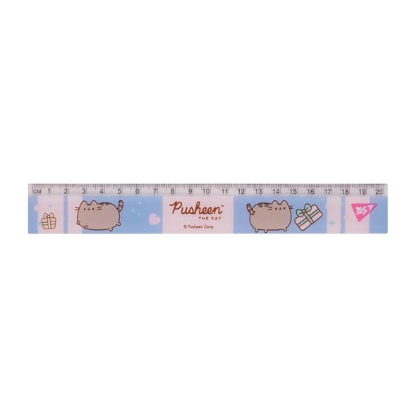 Лінійка Yes 20 см "Pusheen", рожево-блакитна 370683 фото