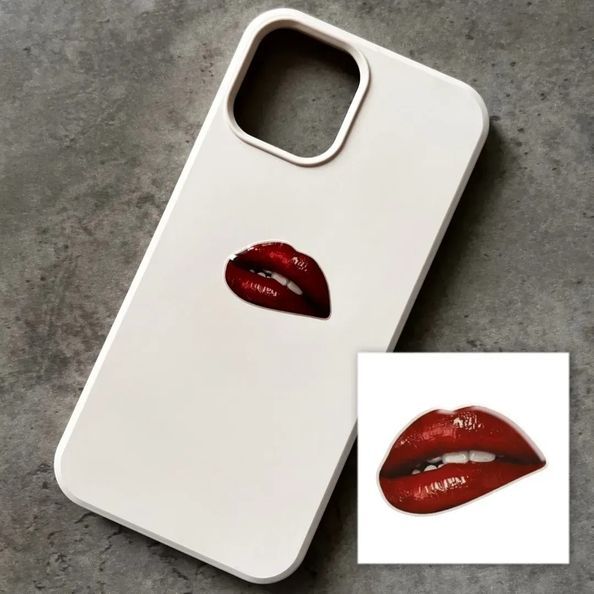 Об'ємна наліпка "Red lips" SX-150 фото