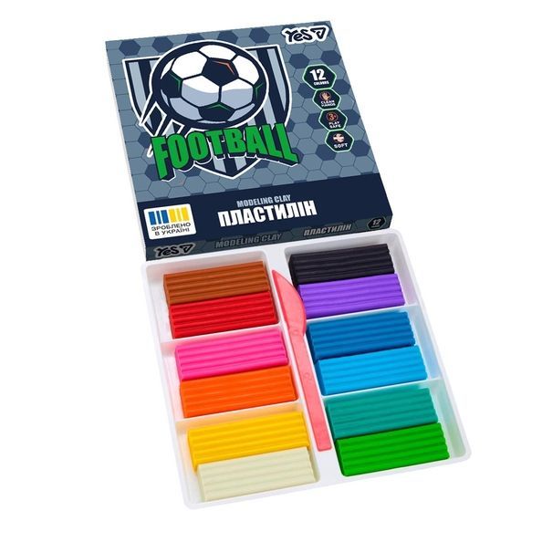 Пластилін Yes, 12 кол., 240г "Football" 540714 фото